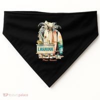 Aloha Lahaina Retro Floral Hibiscus Hawaii Palm Tree USA-Made Doggie Bandana thumb 0