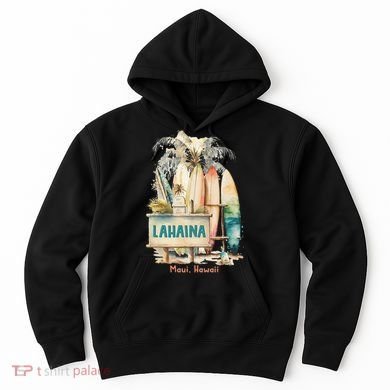 Aloha Lahaina Retro Floral Hibiscus Hawaii Palm Tree Hoodie