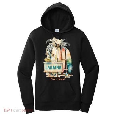 Aloha Lahaina Retro Floral Hibiscus Hawaii Palm Tree Women's Hoodie
