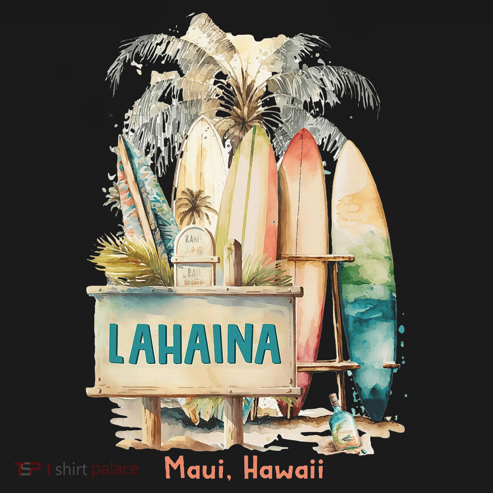 Aloha Lahaina Retro Floral Hibiscus Hawaii Palm Tree Women's Hoodie