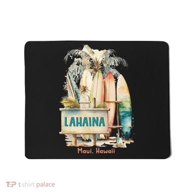 Aloha Lahaina Retro Floral Hibiscus Hawaii Palm Tree Mousepad