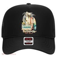 Aloha Lahaina Retro Floral Hibiscus Hawaii Palm Tree Hat thumb 0