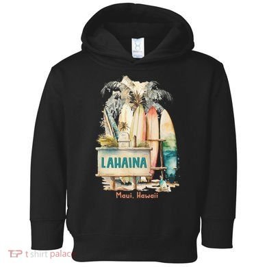 Aloha Lahaina Retro Floral Hibiscus Hawaii Palm Tree Toddler Hoodie
