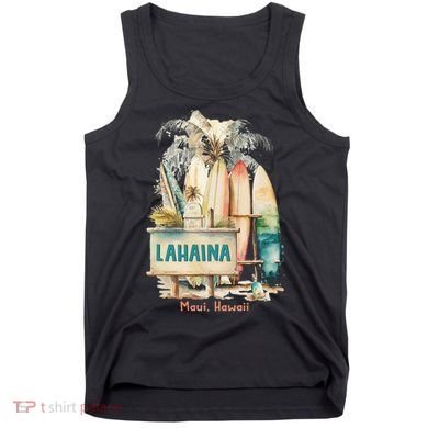 Aloha Lahaina Retro Floral Hibiscus Hawaii Palm Tree Tank Top