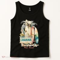 Aloha Lahaina Retro Floral Hibiscus Hawaii Palm Tree Tank Top thumb 2