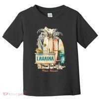 Aloha Lahaina Retro Floral Hibiscus Hawaii Palm Tree Toddler T-Shirt thumb 0