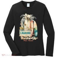 Aloha Lahaina Retro Floral Hibiscus Hawaii Palm Tree Women's Long Sleeve Shirt thumb 0