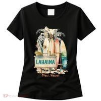Aloha Lahaina Retro Floral Hibiscus Hawaii Palm Tree Women's T-Shirt thumb 0