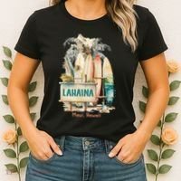 Aloha Lahaina Retro Floral Hibiscus Hawaii Palm Tree Women's T-Shirt thumb 2