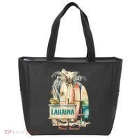 Aloha Lahaina Retro Floral Hibiscus Hawaii Palm Tree Tote Bag thumb 0