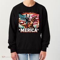 Abraham Lincoln Riding T Rex Merica Firing A Rifle Women's Sweatshirt thumb 0