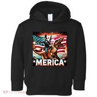 Abraham Lincoln Riding T Rex Merica Firing A Rifle Toddler Hoodie thumb 0