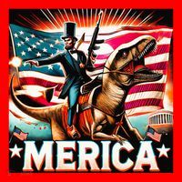 Abraham Lincoln Riding T Rex Merica Firing A Rifle Santa Hat thumb 1