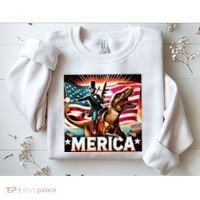 Abraham Lincoln Riding T Rex Merica Firing A Rifle Sweatshirt thumb 2