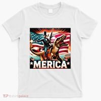 Abraham Lincoln Riding T Rex Merica Firing A Rifle T-Shirt thumb 0
