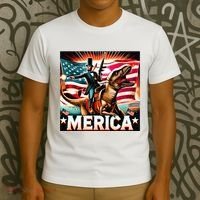 Abraham Lincoln Riding T Rex Merica Firing A Rifle T-Shirt thumb 3