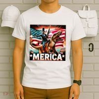 Abraham Lincoln Riding T Rex Merica Firing A Rifle T-Shirt thumb 6