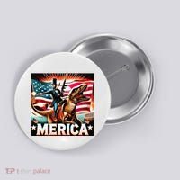 Abraham Lincoln Riding T Rex Merica Firing A Rifle Button thumb 0