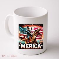 Abraham Lincoln Riding T Rex Merica Firing A Rifle Coffee Mug thumb 0