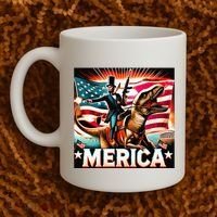 Abraham Lincoln Riding T Rex Merica Firing A Rifle Coffee Mug thumb 2