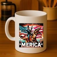 Abraham Lincoln Riding T Rex Merica Firing A Rifle Coffee Mug thumb 4