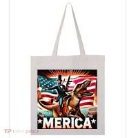 Abraham Lincoln Riding T Rex Merica Firing A Rifle Tote Bag thumb 0