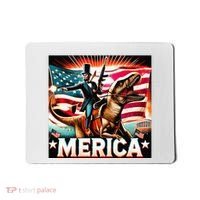 Abraham Lincoln Riding T Rex Merica Firing A Rifle Mousepad thumb 0