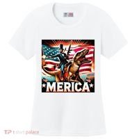 Abraham Lincoln Riding T Rex Merica Firing A Rifle Women's Cooling Performance Crew T-Shirt thumb 0