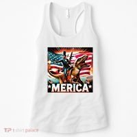 Abraham Lincoln Riding T Rex Merica Firing A Rifle Women's Tank Top thumb 0