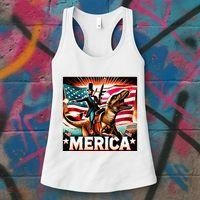 Abraham Lincoln Riding T Rex Merica Firing A Rifle Women's Tank Top thumb 3