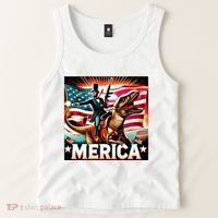 Abraham Lincoln Riding T Rex Merica Firing A Rifle Tank Top thumb 2