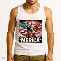 Abraham Lincoln Riding T Rex Merica Firing A Rifle Tank Top thumb 3