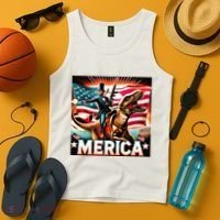 Abraham Lincoln Riding T Rex Merica Firing A Rifle Tank Top thumb 4