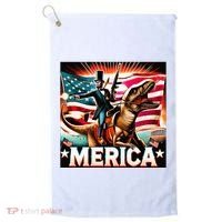 Abraham Lincoln Riding T Rex Merica Firing A Rifle Golf Towel thumb 0