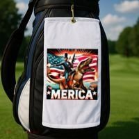 Abraham Lincoln Riding T Rex Merica Firing A Rifle Golf Towel thumb 2