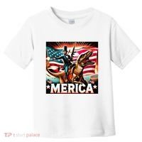 Abraham Lincoln Riding T Rex Merica Firing A Rifle Toddler T-Shirt thumb 0