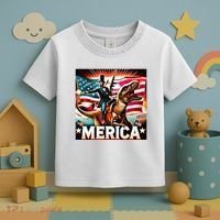 Abraham Lincoln Riding T Rex Merica Firing A Rifle Toddler T-Shirt thumb 3