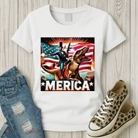 Abraham Lincoln Riding T Rex Merica Firing A Rifle Women's T-Shirt thumb 3