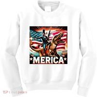 Abraham Lincoln Riding T Rex Merica Firing A Rifle Kids Sweatshirt thumb 0