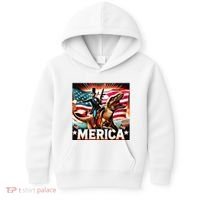 Abraham Lincoln Riding T Rex Merica Firing A Rifle Kids Hoodie thumb 0