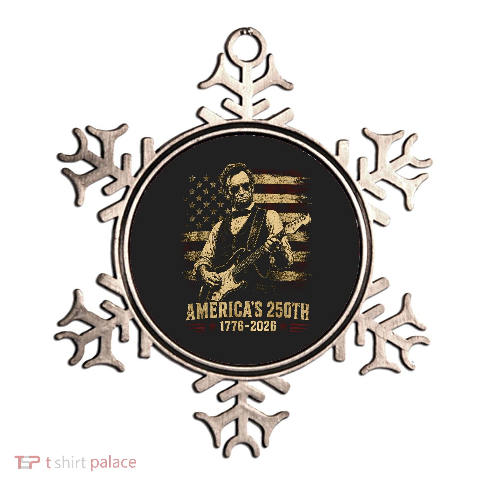 Abraham Lincoln Rocking Out for America's 250th Celebration Ornament