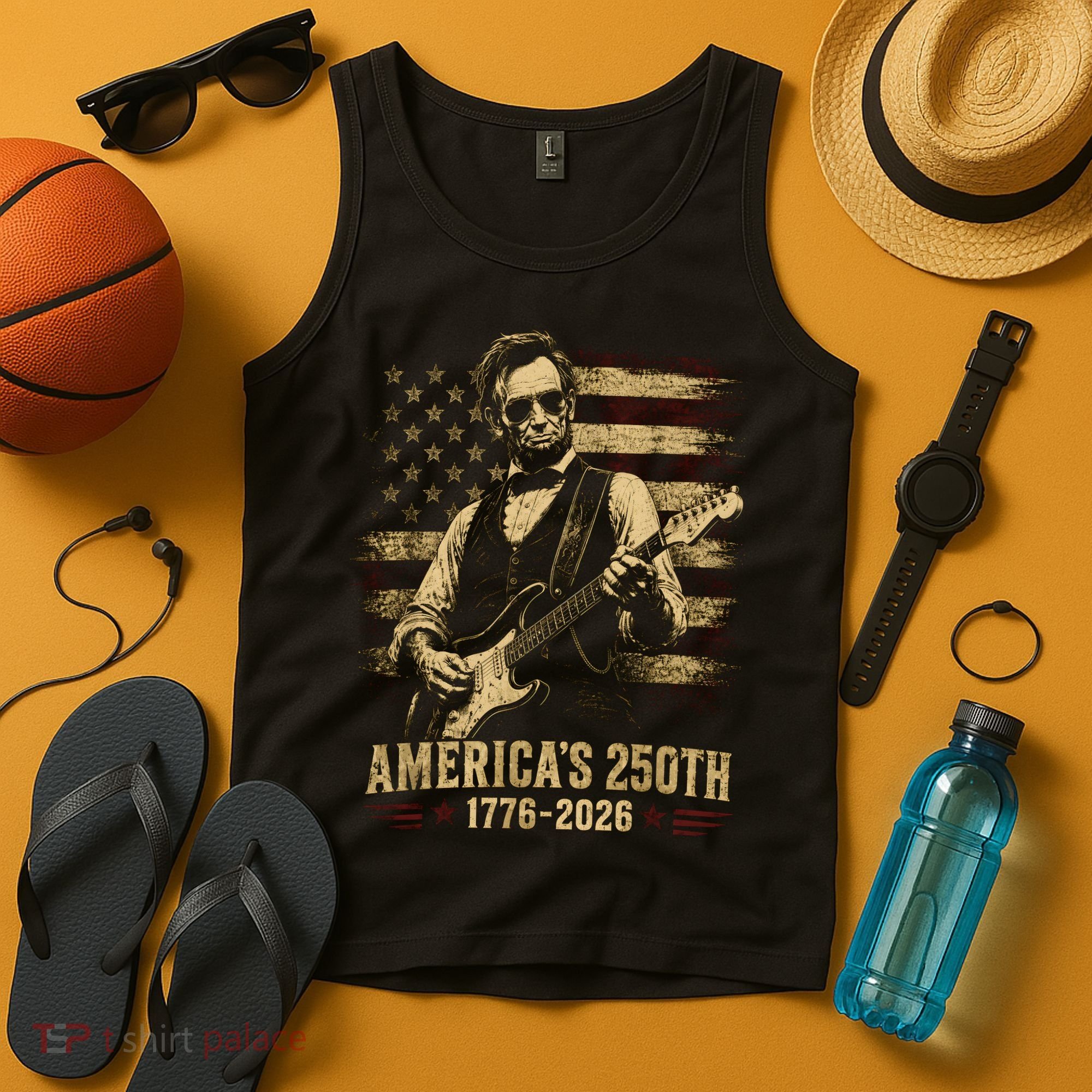 Abraham Lincoln Rocking Out for America's 250th Celebration Tank Top