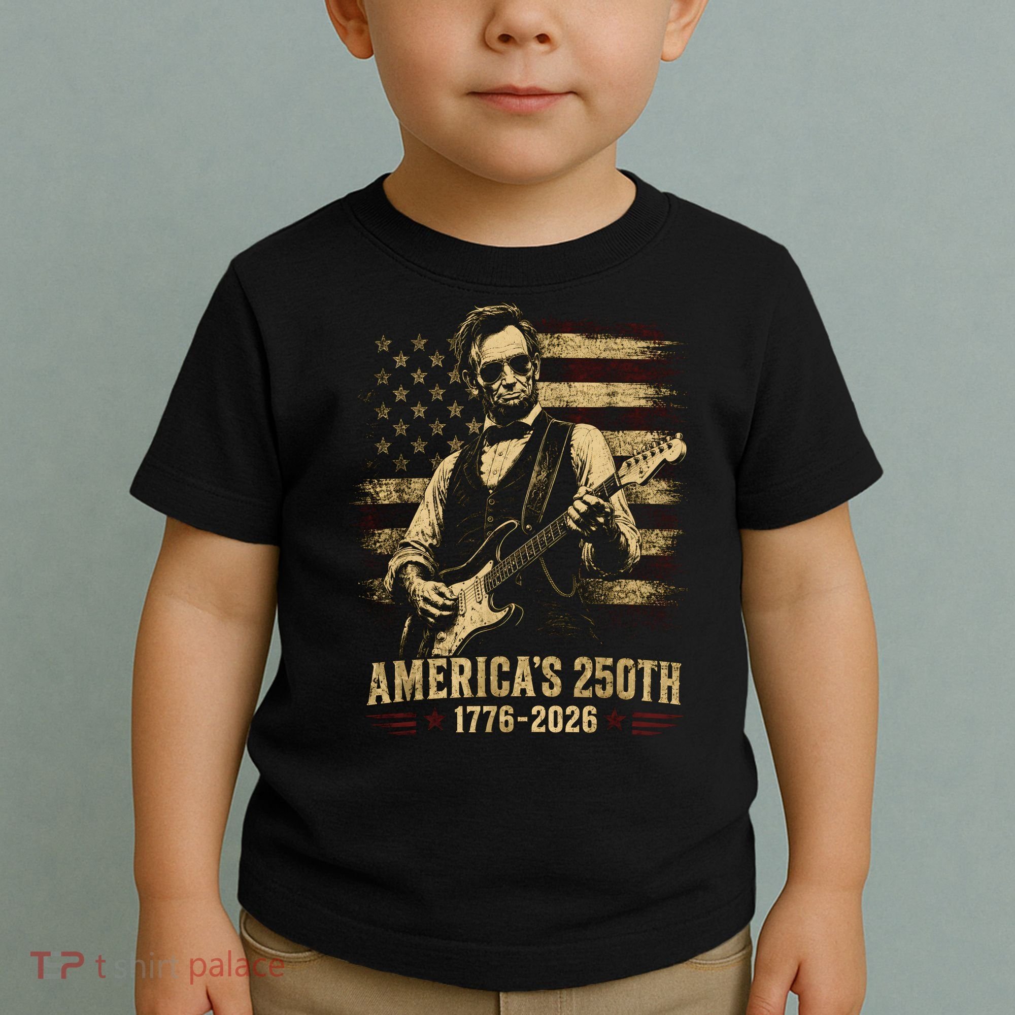 Abraham Lincoln Rocking Out for America's 250th Celebration Toddler T-Shirt