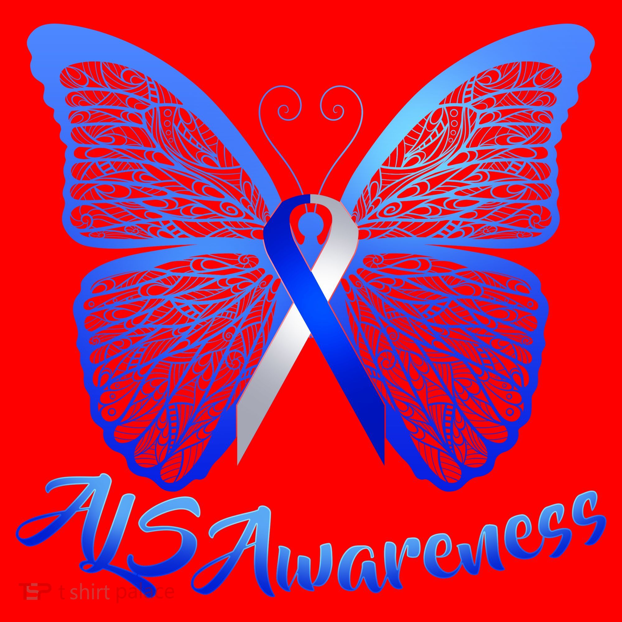 ALS Awareness Butterfly Santa Hat