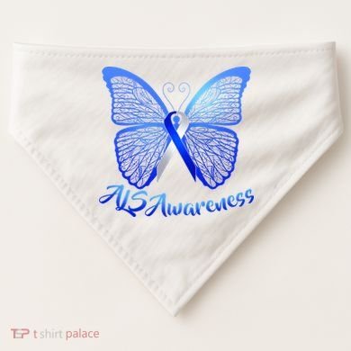 ALS Awareness Butterfly USA-Made Doggie Bandana