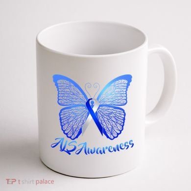 ALS Awareness Butterfly Coffee Mug back