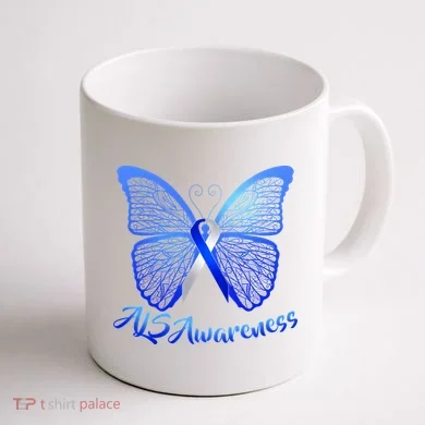 ALS Awareness Butterfly Coffee Mug back