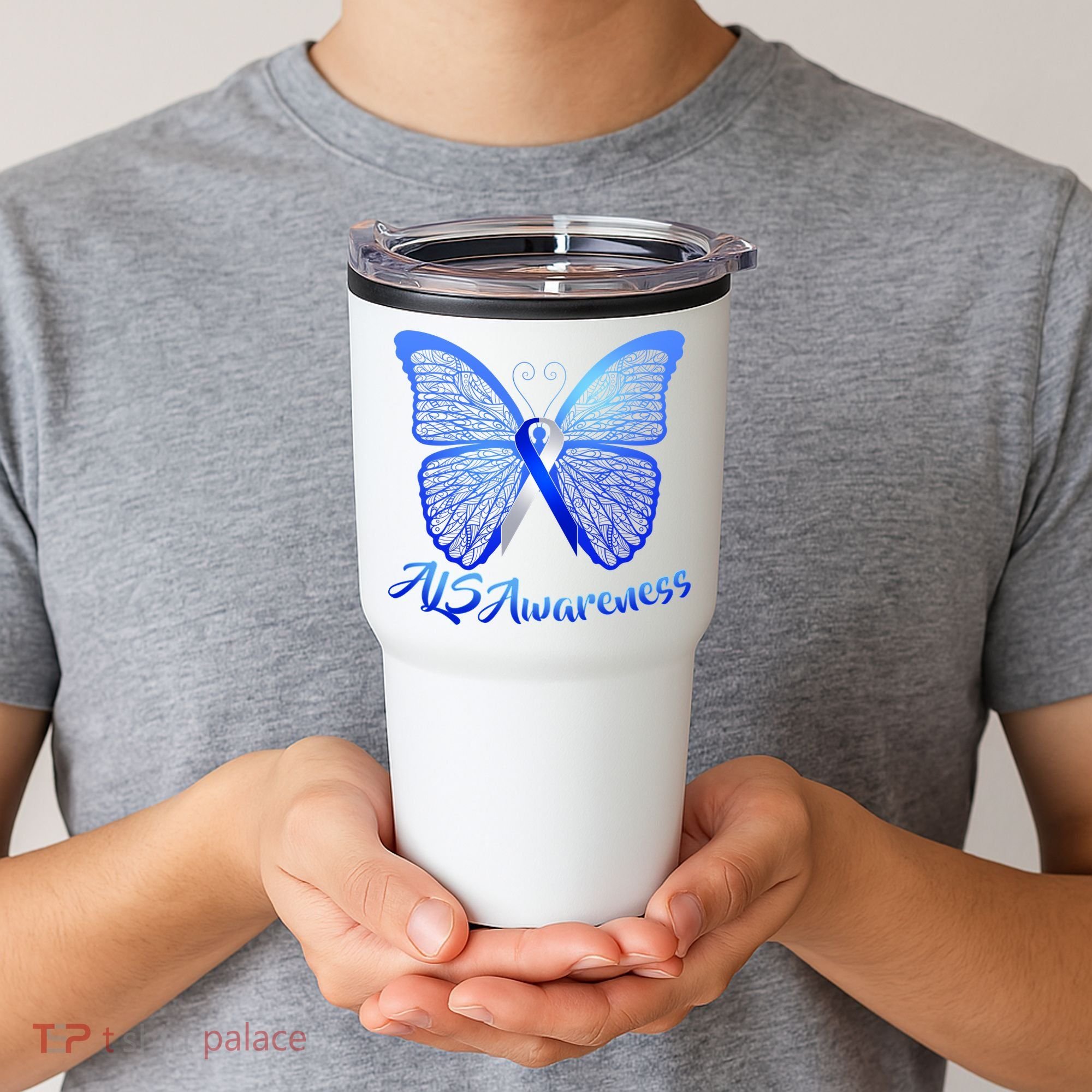 ALS Awareness Butterfly Tumbler
