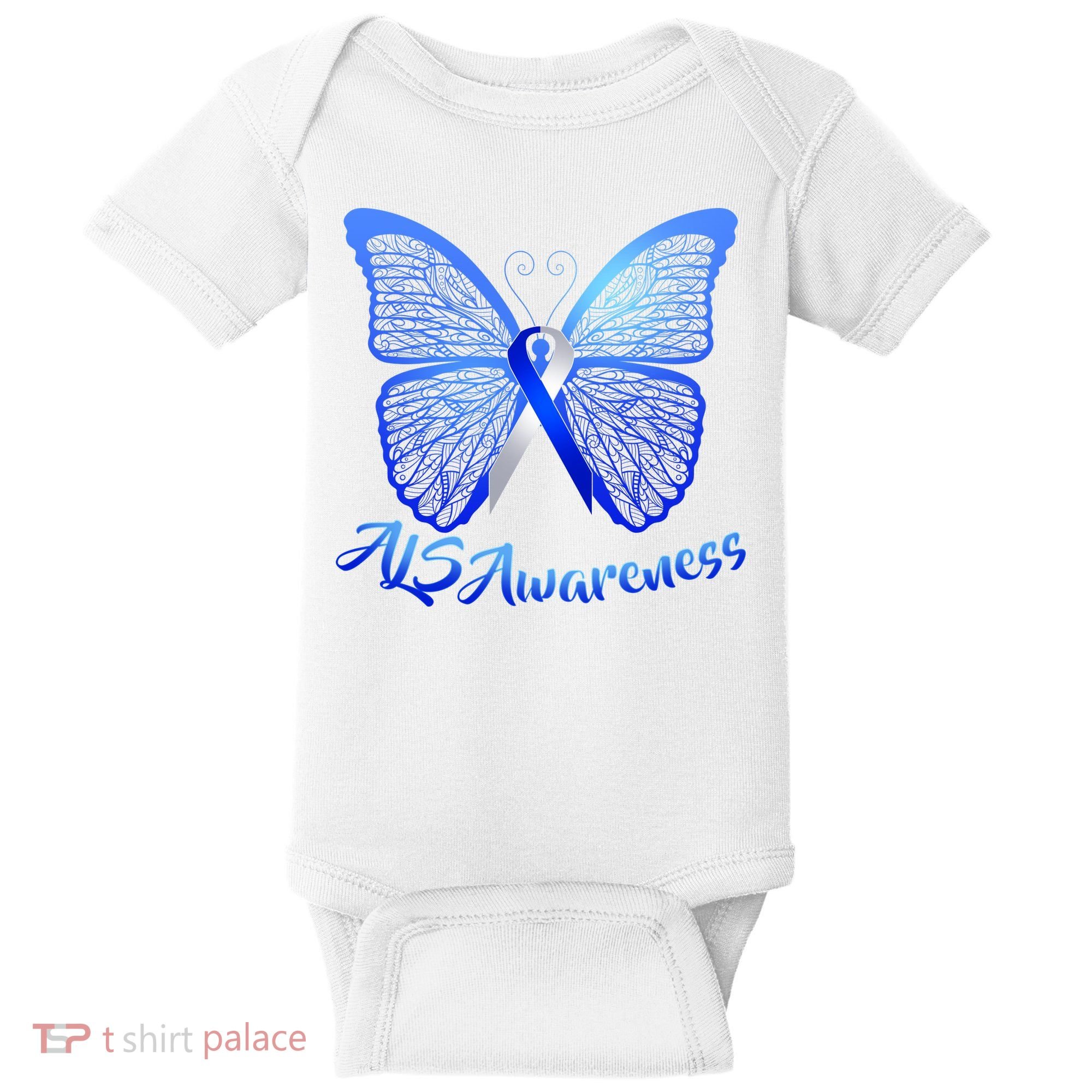ALS Awareness Butterfly Baby Bodysuit