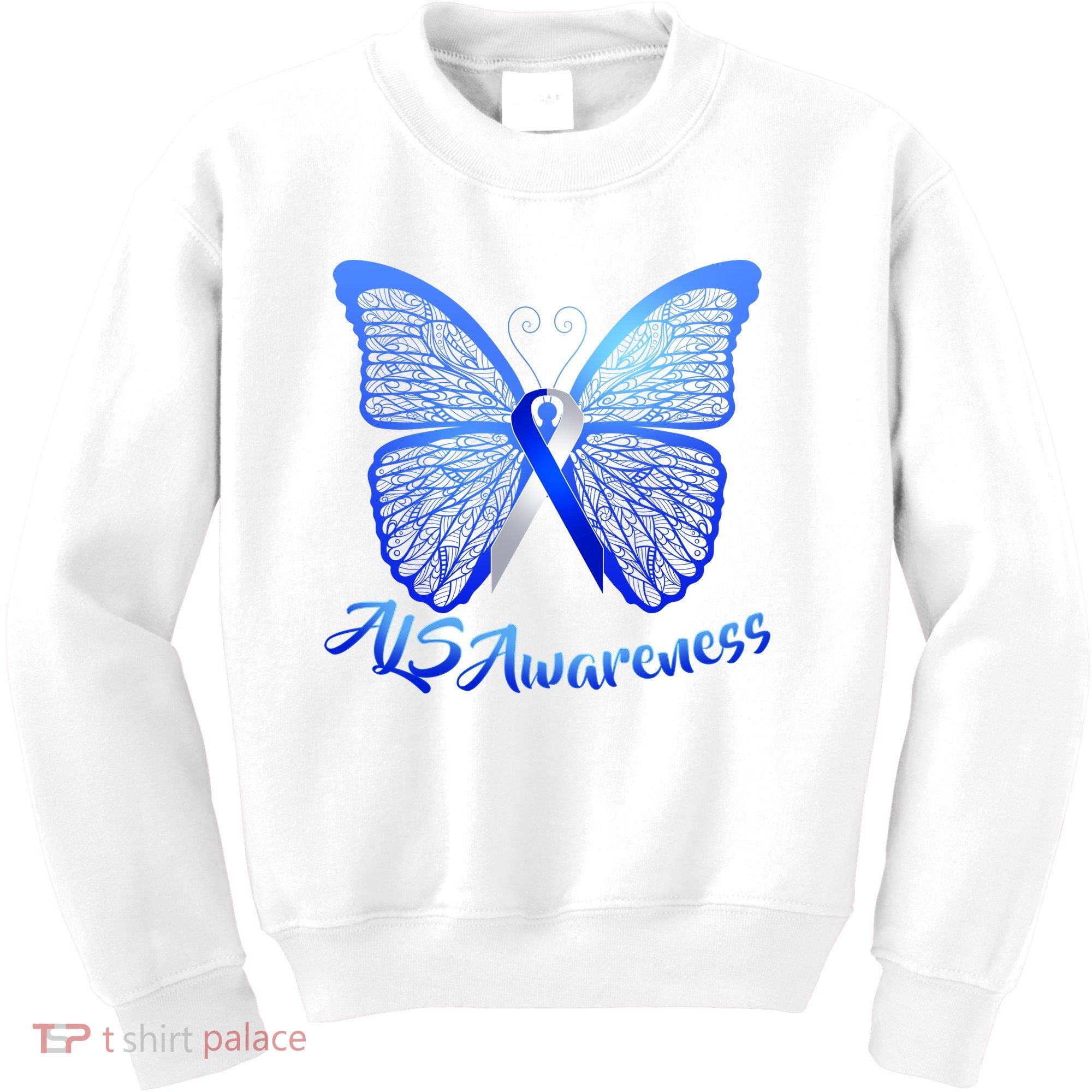 ALS Awareness Butterfly Kids Sweatshirt